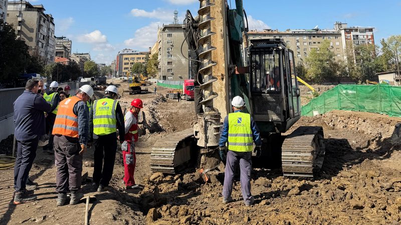 Tunnel link construction site on Despota Stefana Boulevard in Belgrade
